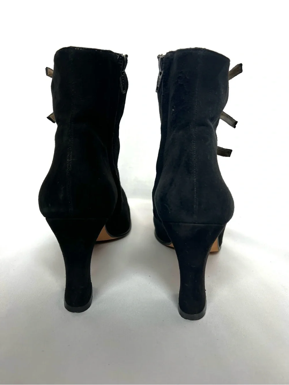 Charles Jourdan Black Suede Cage Heel Booties Size 9 Vintage Y2K - Picture 7 of 10